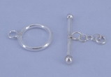 SSC09 5pcs 12mm donut 925 sterling silver toggle clasps