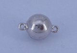 SSC107 5pcs 8mm round 925 sterling silver magnetic clasps