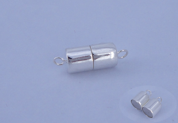 SSC109 5pcs 6.5*13mm tube 925 sterling silver magnetic clasps