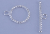 SSC21 5pcs 14.5mm donut 925 sterling silver toggle clasps