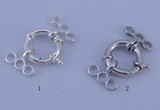 SSC211 5pcs three-strand 13.5mm 925 sterling silver spring rings clasps