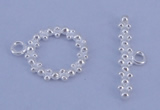 SSC22 5pcs 11mm donut 925 sterling silver toggle clasps