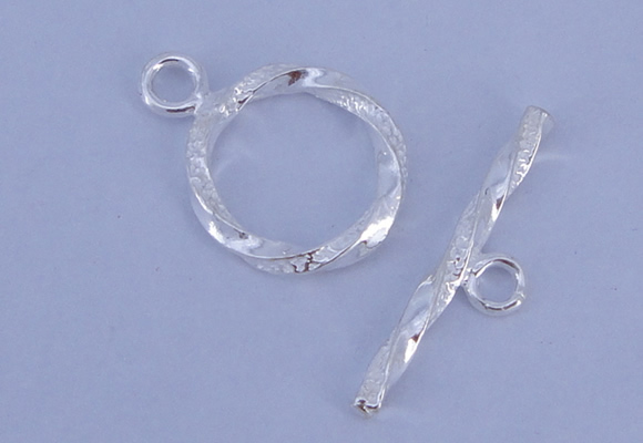 SSC24 5pcs 16mm donut 925 sterling silver toggle clasps