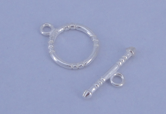 SSC25 5pcs 12mm donut 925 sterling silver toggle clasps