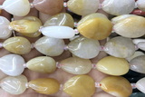 TEAR09 15 inches 13*18mm flat teardrop yellow jade beads