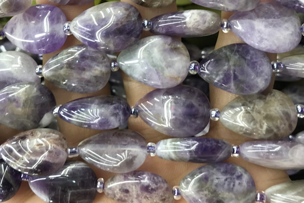 TEAR25 15 inches 13*18mm flat teardrop amethyst gemstone beads