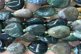 TEAR33 15 inches 13*18mm flat teardrop moss agate beads