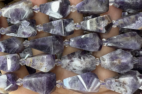 TEAR47 15 inches 10*20mm - 13*23mm faceted freeform teardrop amethyst beads