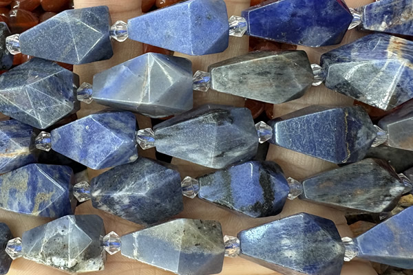 TEAR50 15 inches 10*20mm - 13*23mm faceted freeform teardrop sodalite beads