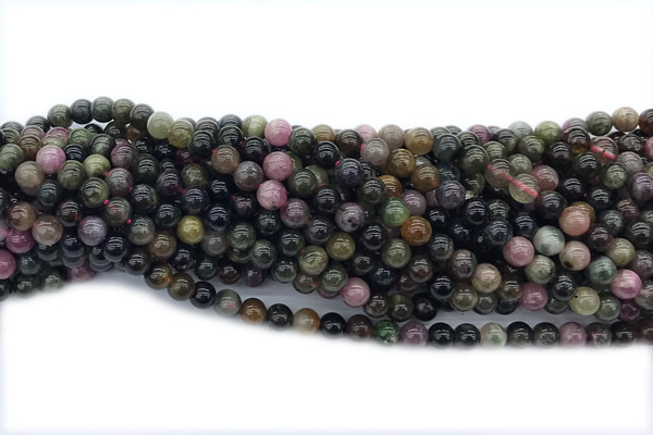 TPUR09 15 inches 6mm round tourmaline gemstone beads