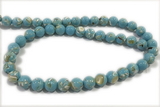 TURQ11 15 inches 4mm round synthetic turquoise with shelled beads