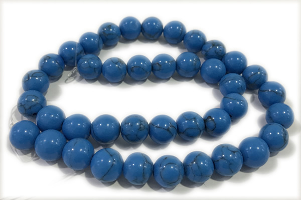 TURQ122 15 inches 6mm round synthetic turquoise beads