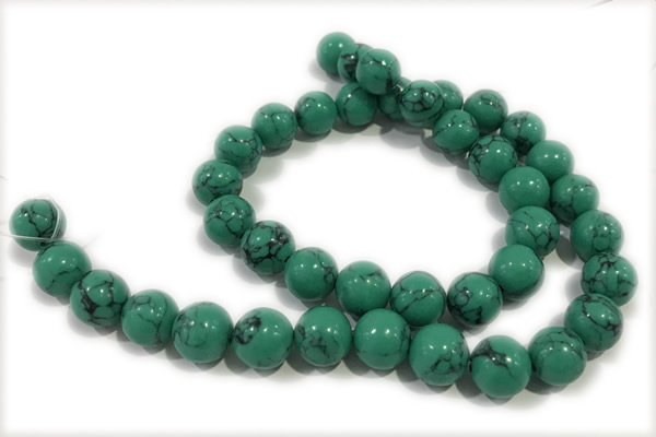 TURQ181 15 inches 4mm round synthetic turquoise beads